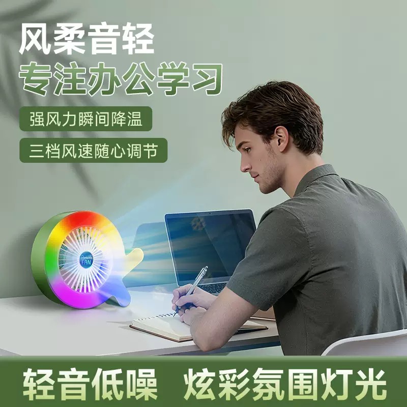 手持小风扇/小风扇/手持风扇/小风扇学生挂脖户外/电风扇手持白底实物图