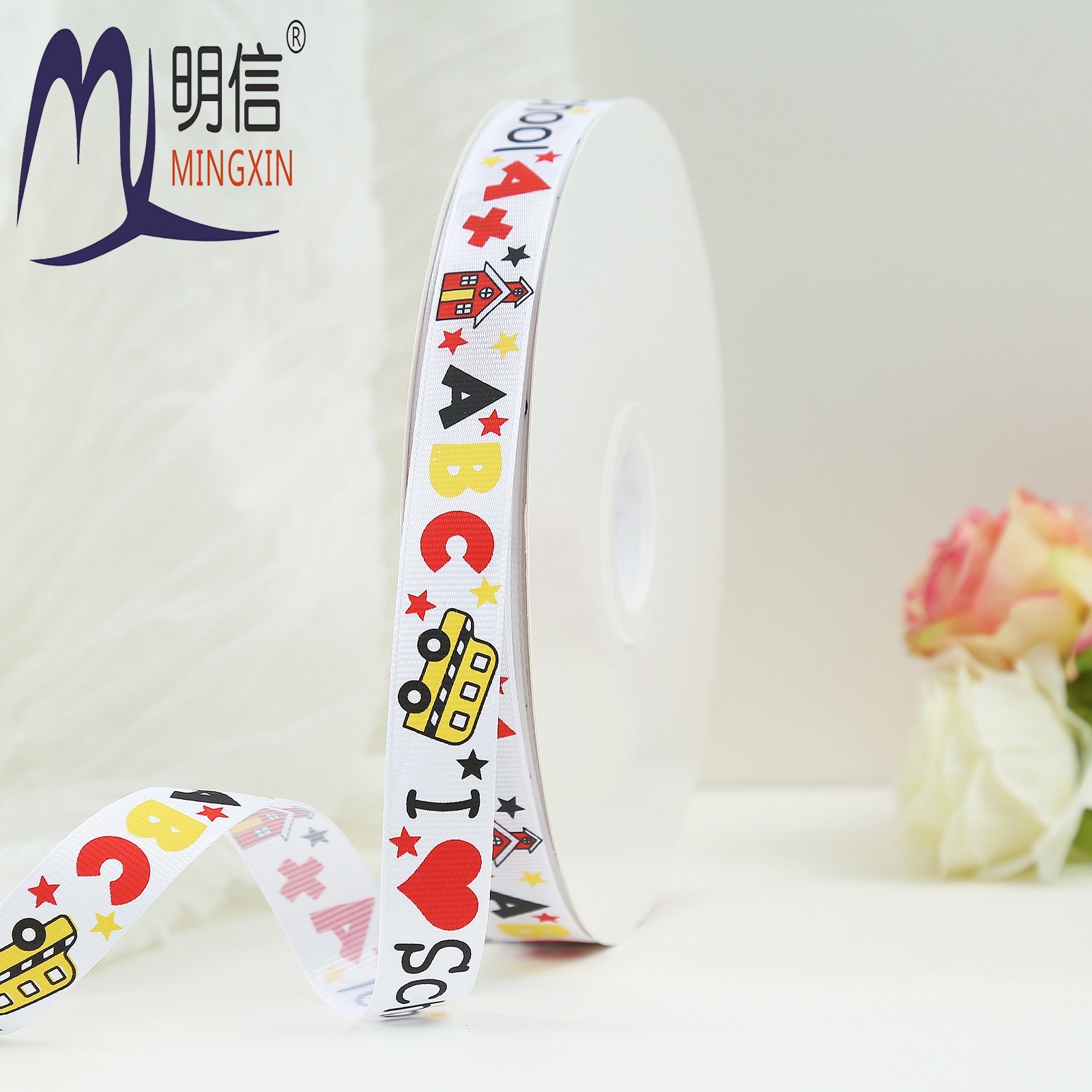 Camcampus theme cartoon decorative ribbons, back-to-school season gift packaging ribbons, flower bouquet printing binding straps Application Scenario