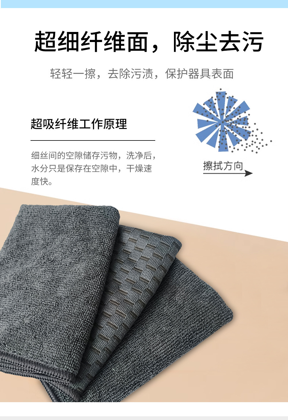 Double-sided chess piece warp knitted microfiber car cleaning cloth, car wash towel, car waxing, cleaning and beauty tools, absorbent wipes, magic cleaning cloth detail image 3