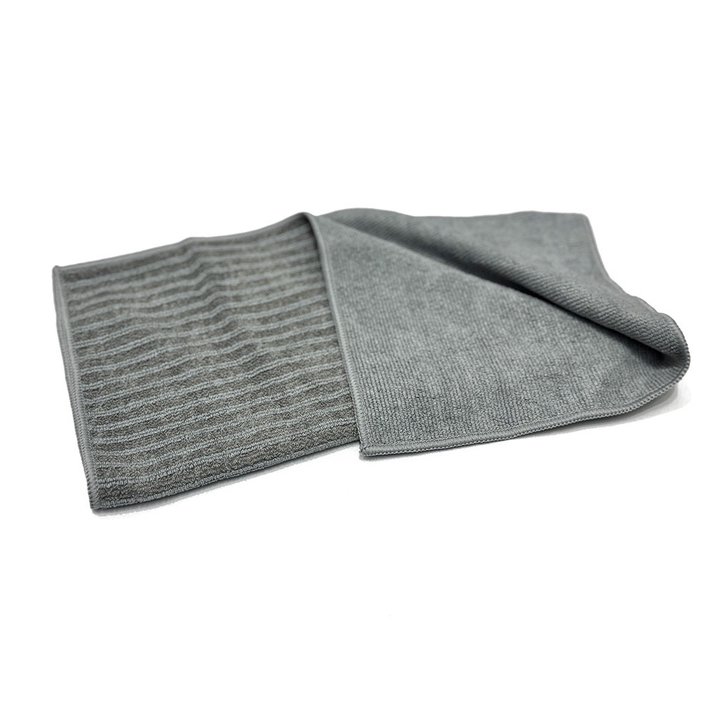 Striped double-sided thickened cleaning cloth, household scouring pad, wholesale cleaning cloth for furniture, cabinets and kitchens, cleaning cloth details Picture