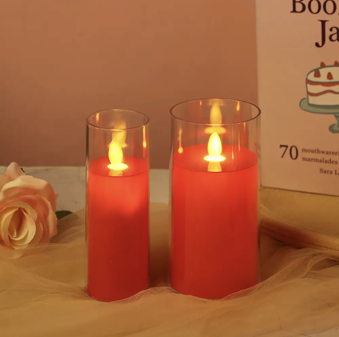 Red candle light, led electronic candle light, simulation swinging wedding decoration, Buddha front offering lamp, fake candle atmosphere light Application Scenario