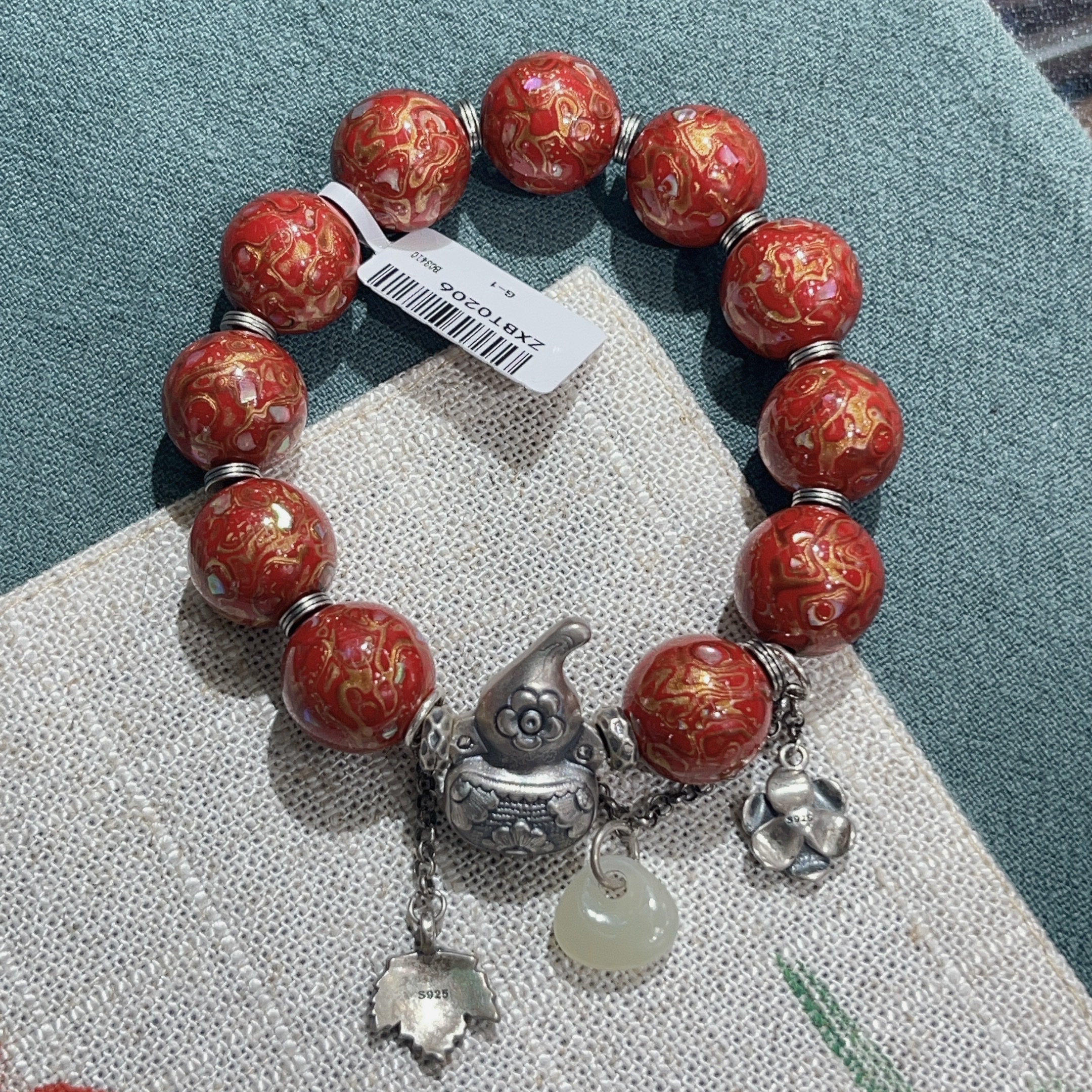 这是一串手链大漆如意梅花葫芦手链 原创手链女手链女手串产品图