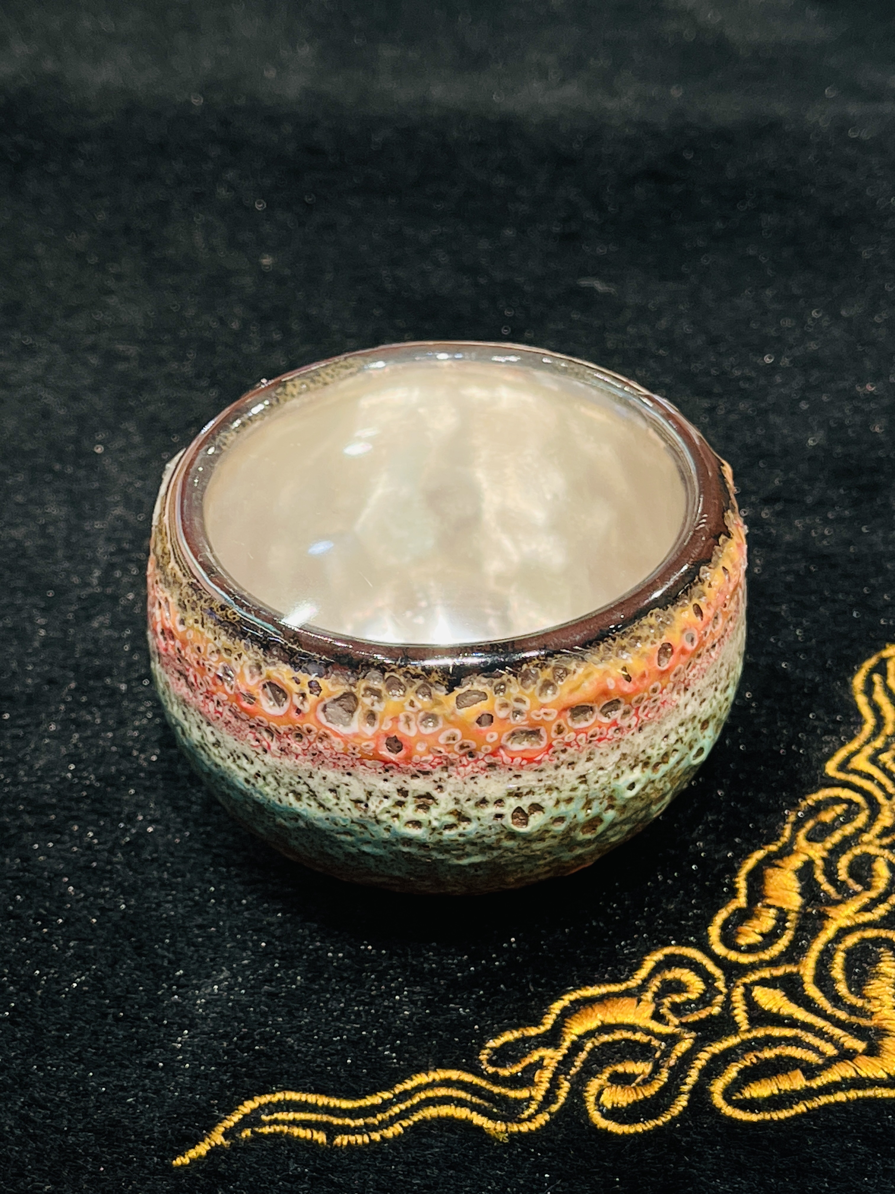 「彩虹流光」高温陶瓷银杯主人杯，送礼佳品