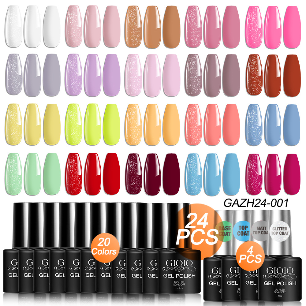 一笔上色甲油胶 nail gel polish 24 colors  full figure