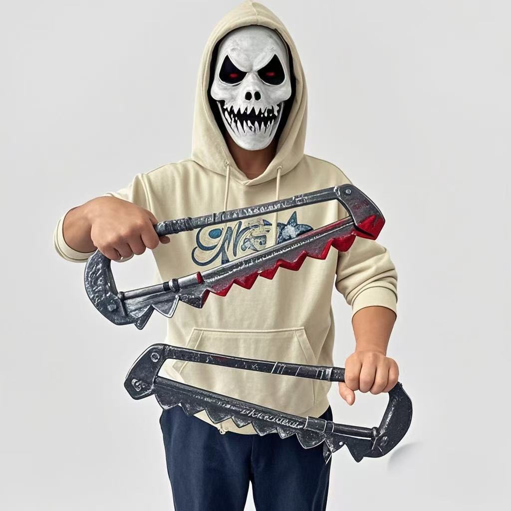 Halloween chainsaw supplies, pirate toys, and toys such as precious swords, golden hoop rods, shields, and Three Kingdoms weapons detail image 2