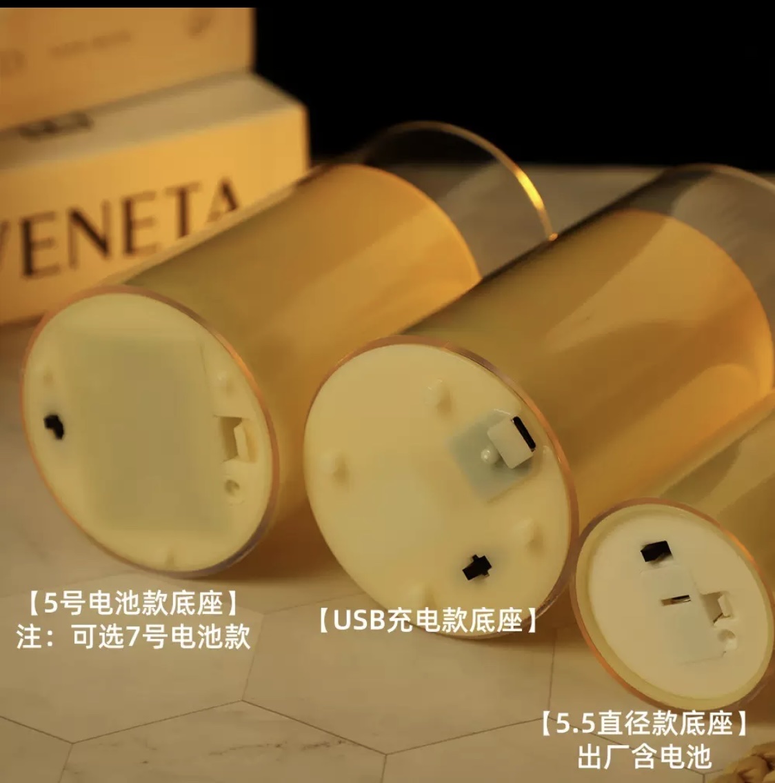 led electronic candle lights, simulation candle lights, wedding decoration, hotel Christmas decoration, flameless electronic candle lights Application Scenario