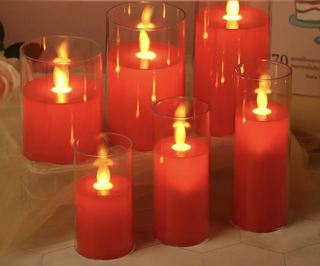 Red candle light, led electronic candle light, simulation swinging wedding decoration, Buddha front offering lamp, fake candle atmosphere light