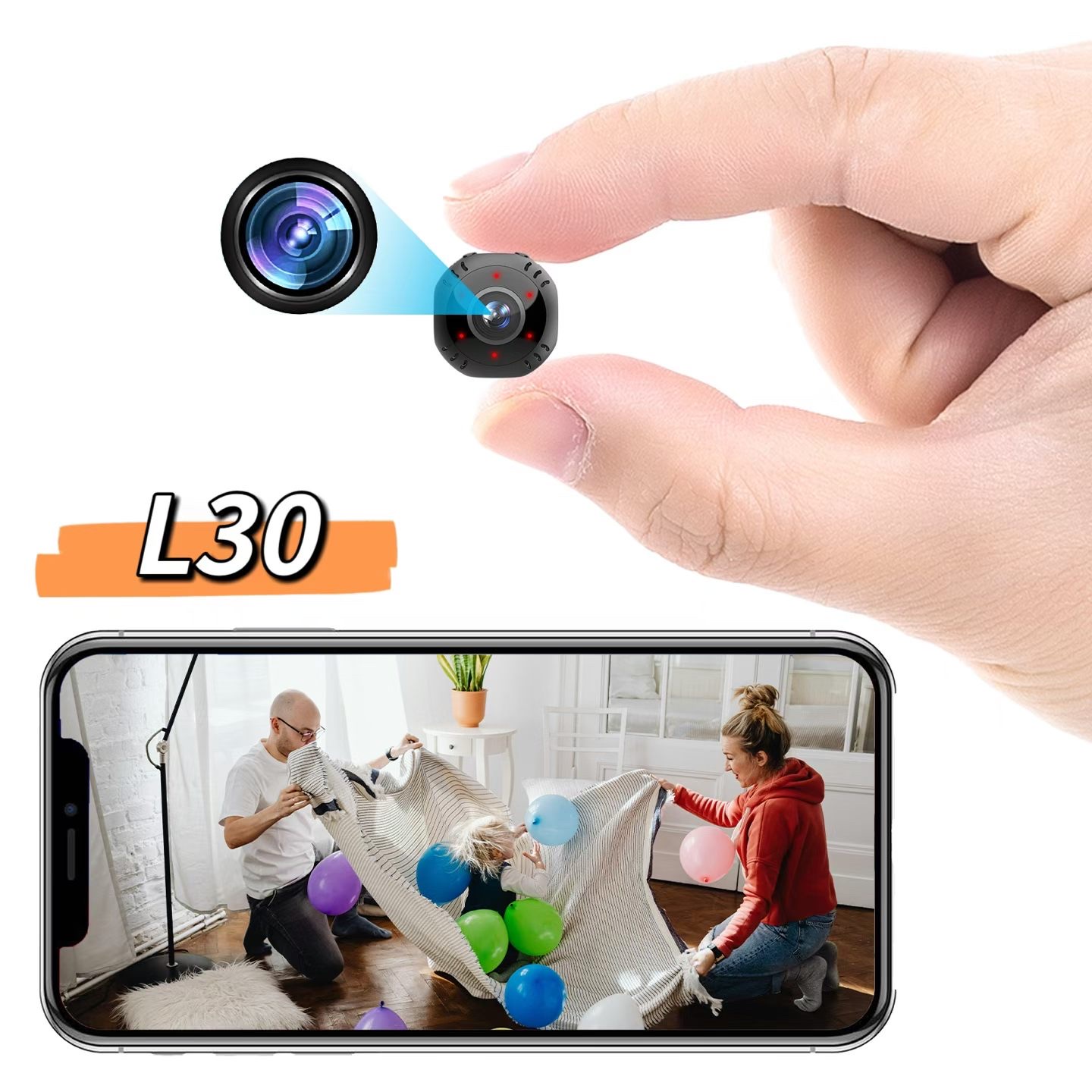 新款4K全景圆形WIFI摄像机
新款型号：L30 WIFI 摄像机
APP操作系统：Android, IOS
图像传感器