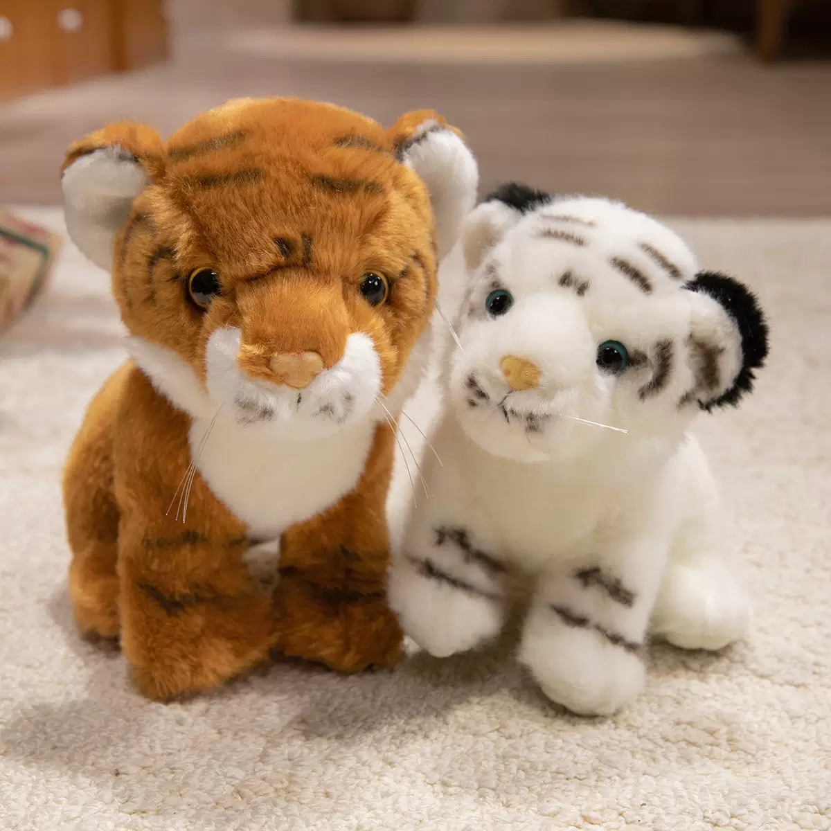 仿真小老虎公仔毛绒玩具可爱东北虎小挂件玩偶生肖虎批发19cm玩偶