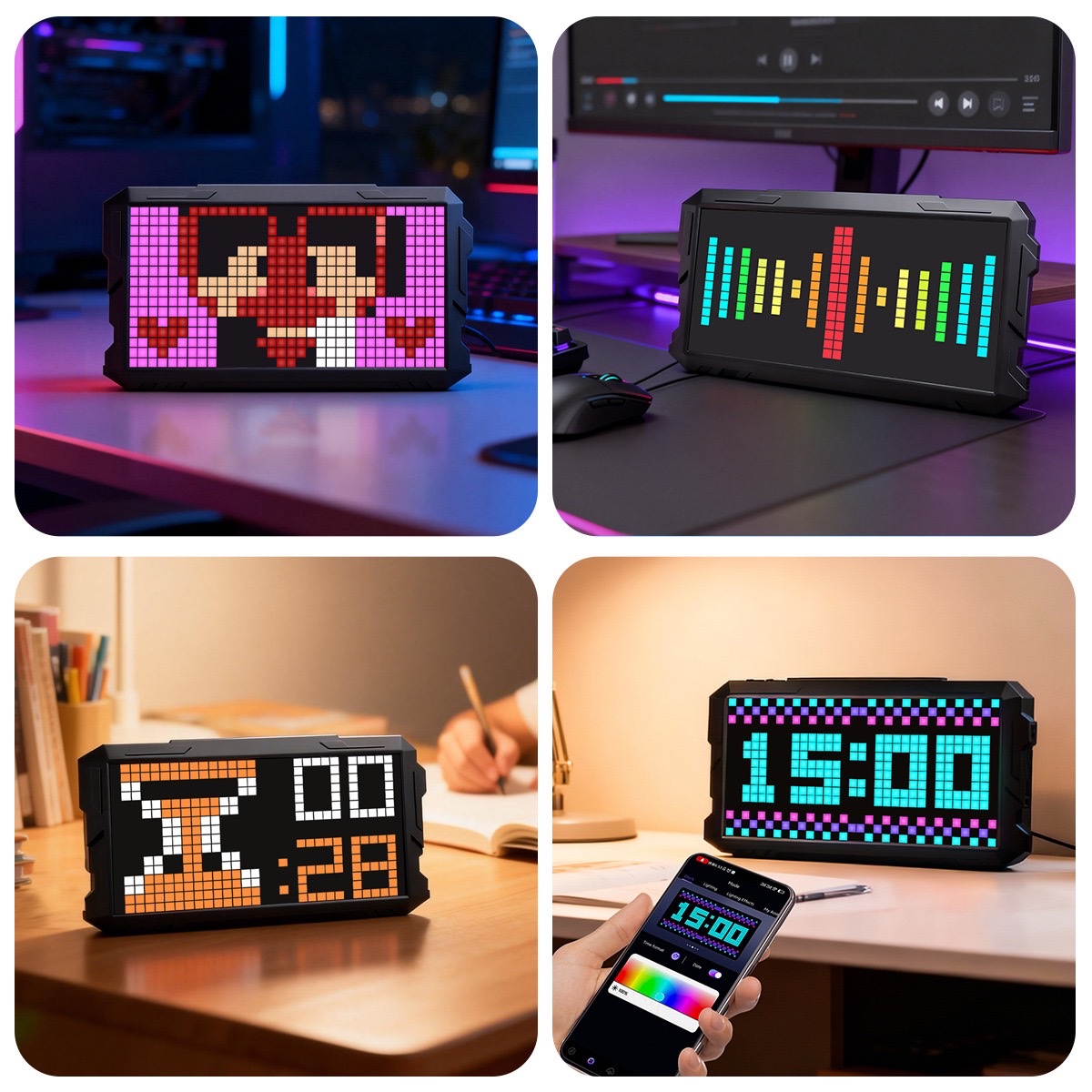 Le Xiangyu LED mecha-style pixel screen photo frame APP control display table with e-sports atmosphere creative gift Cross-border bestseller