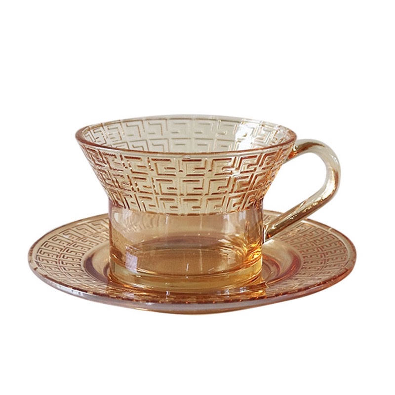 In-stock cups, coffee cups with handles, household heat-resistant drinking glass juice beverage cups, tea cups, Arabian red tea cups Item Picture