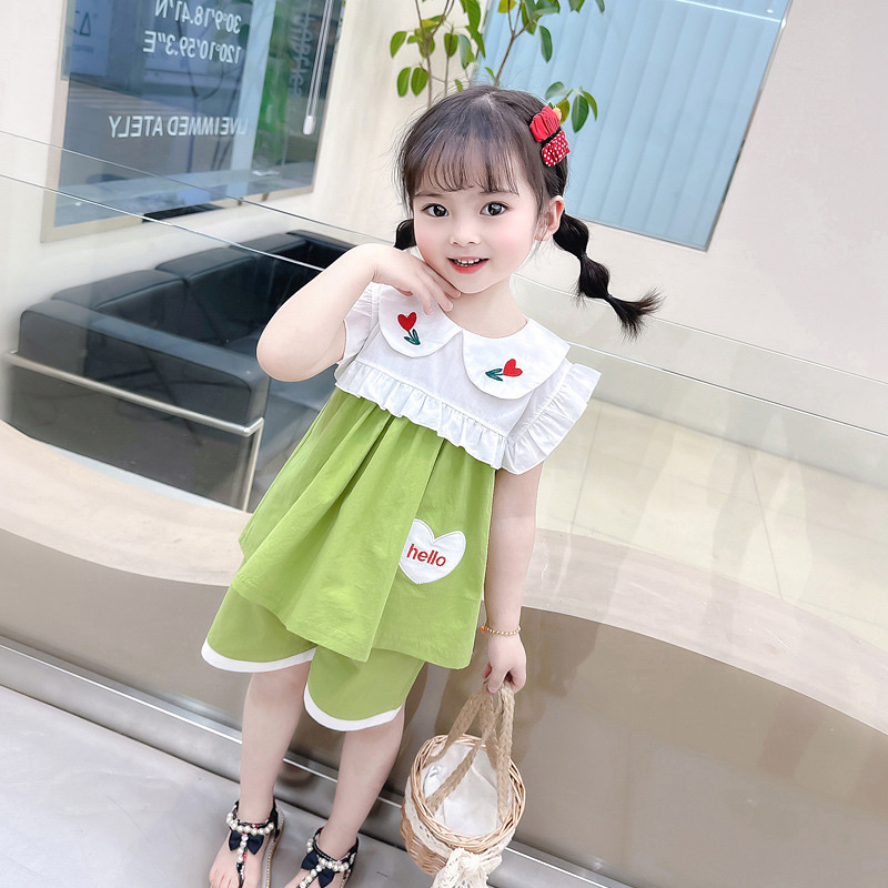 婴儿纯棉女童夏季短袖套装礼盒宝宝服装舒适透气 soft 100%纯棉宝宝套装夏季