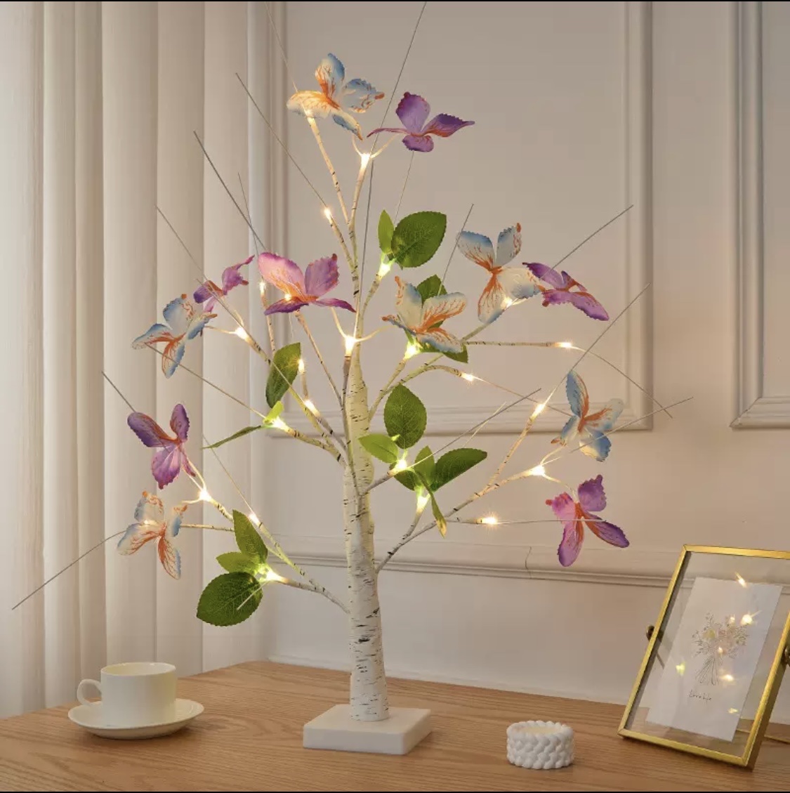 Cross-border minimalist ins simulation Phalaenopsis green leaf home handcrafted plant diy decorative lamp stand night light
