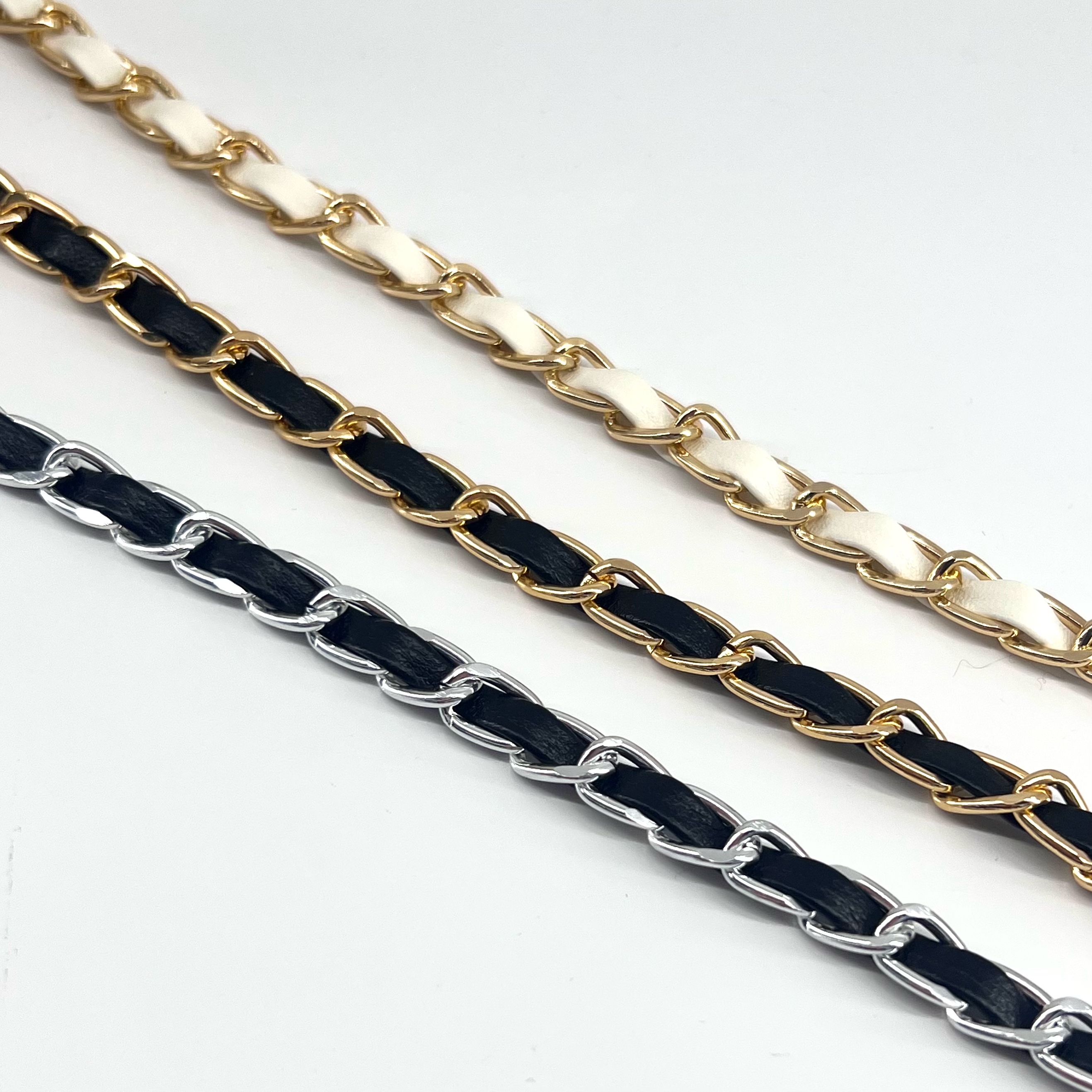 Xiaoxiangfeng hand-woven aluminum chain, leather strap, backpack strap, shoulder strap, aluminum chain, mobile phone chain, clothing accessories, clothing accessories Item Picture
