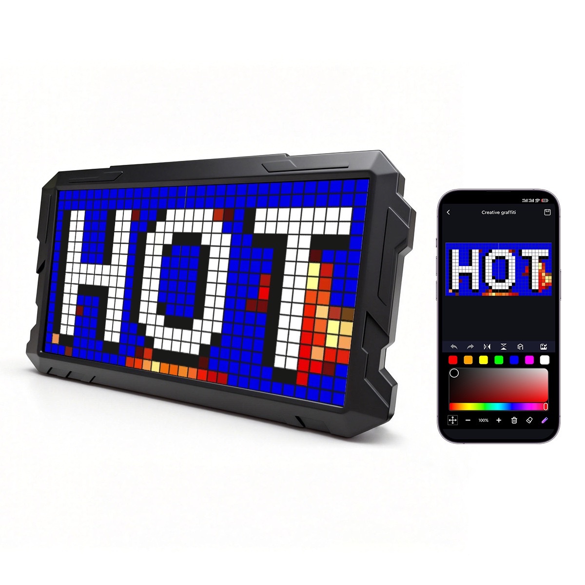 Le Xiangyu LED mecha-style pixel screen photo frame APP control display table with e-sports atmosphere creative gift Cross-border bestseller Item Picture