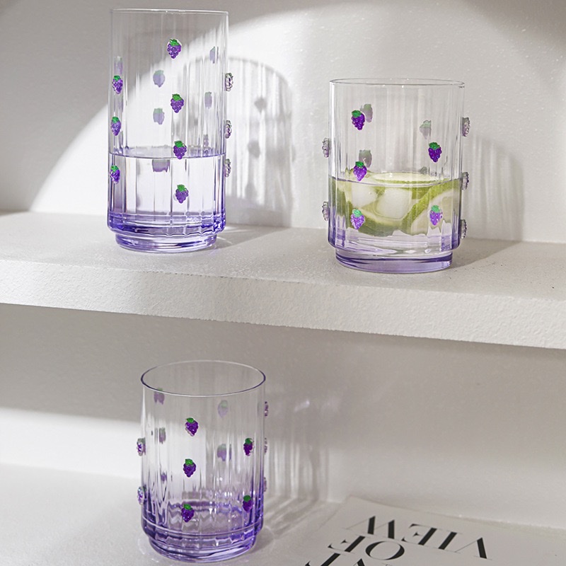 High-appearance-level glass cups, household juice cups, milk cups, Ins-style juice glass water cups detail image 2