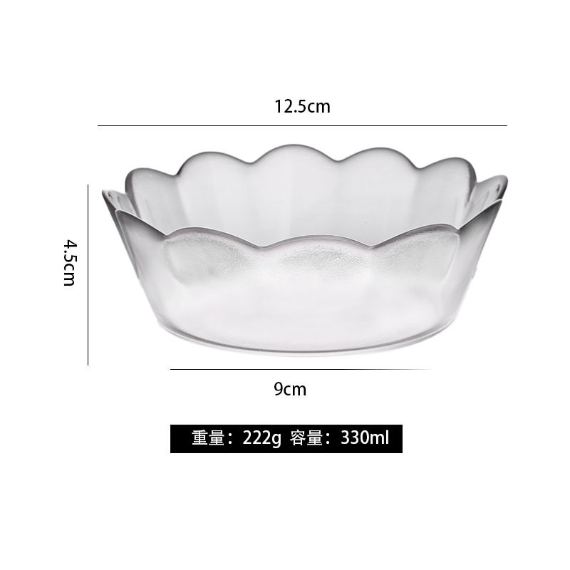 Light luxury glass fruit plate, household fruit salad bowl, living room coffee table, snack display plate, high appearance level, dessert yogurt bowl Application Scenario