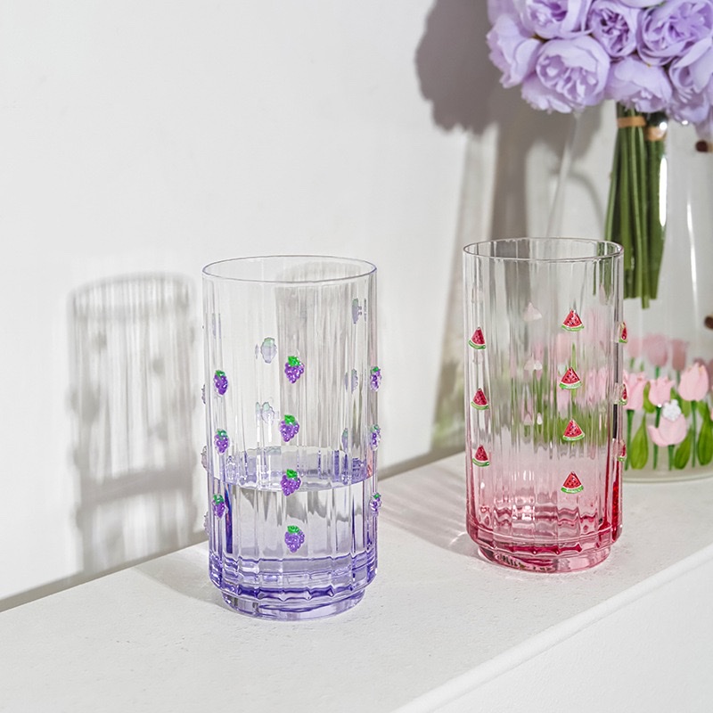 High-appearance-level glass cups, household juice cups, milk cups, Ins-style juice glass water cups