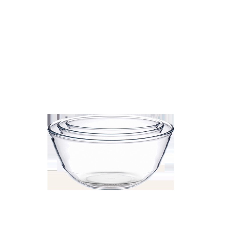 High-temperature resistant transparent glass bowl thickened and microwave-safe high borosilicate glass large household salad bowl detail image 6