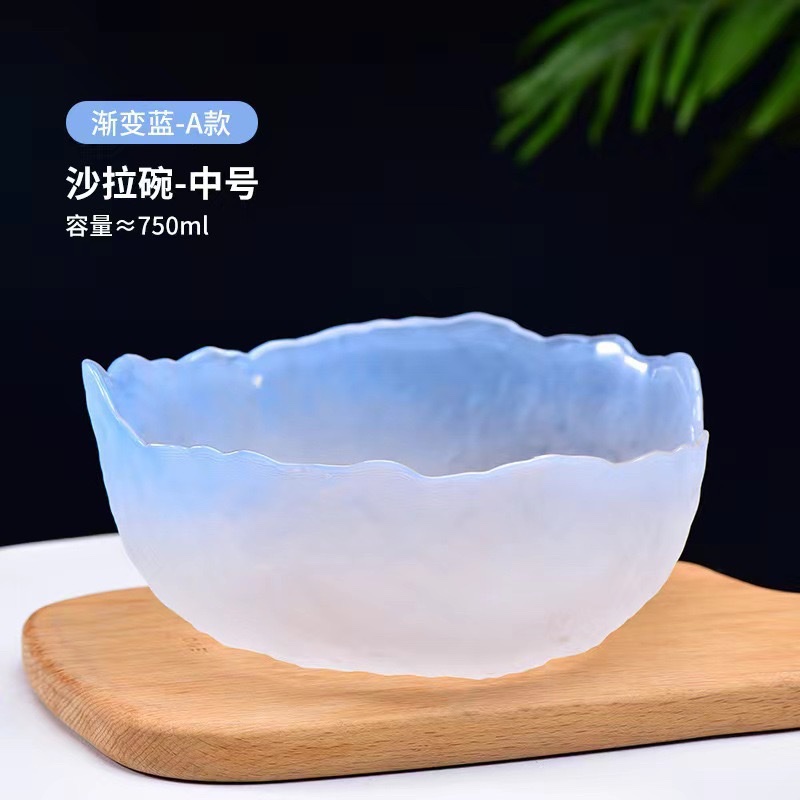 Japanese-style wax apple powder glass fruit salad bowl set, dessert bowl, light luxury and simple home fruit plate, food grade detail image 8