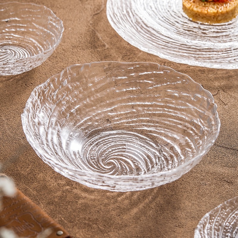 High-end crystal glass fruit plate, exquisite home living room, light luxury, high-end and elegant fruit and vegetable plate, bowl, snack plate Specification image