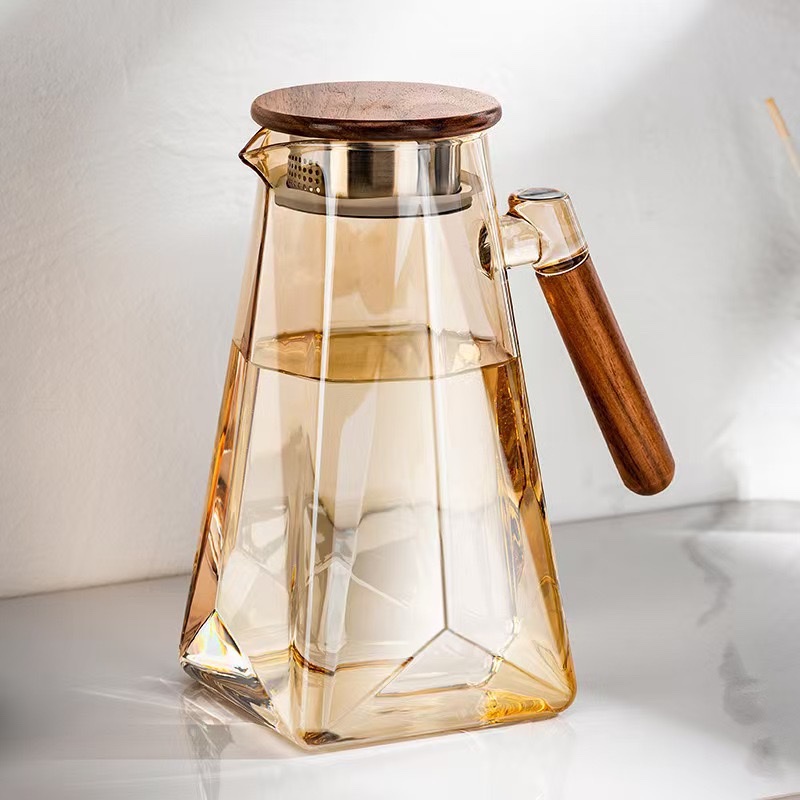 Thickened large-capacity glass cold water kettle and teapot for home living room, new Chinese-style water kettle with open flame refrigeration and explosion-proof cooling function detail image 8