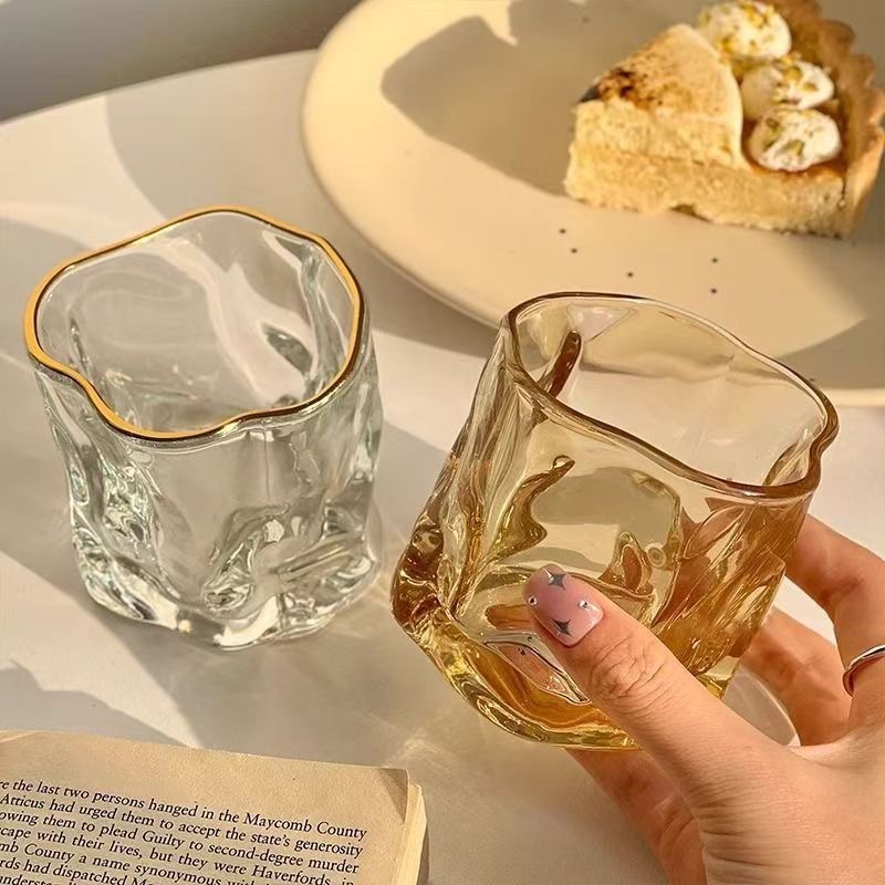 Ins-style Niu Niu cup cold drink juice irregular special wine glass Amber cup summer high appearance level souvenir cup detail image 4
