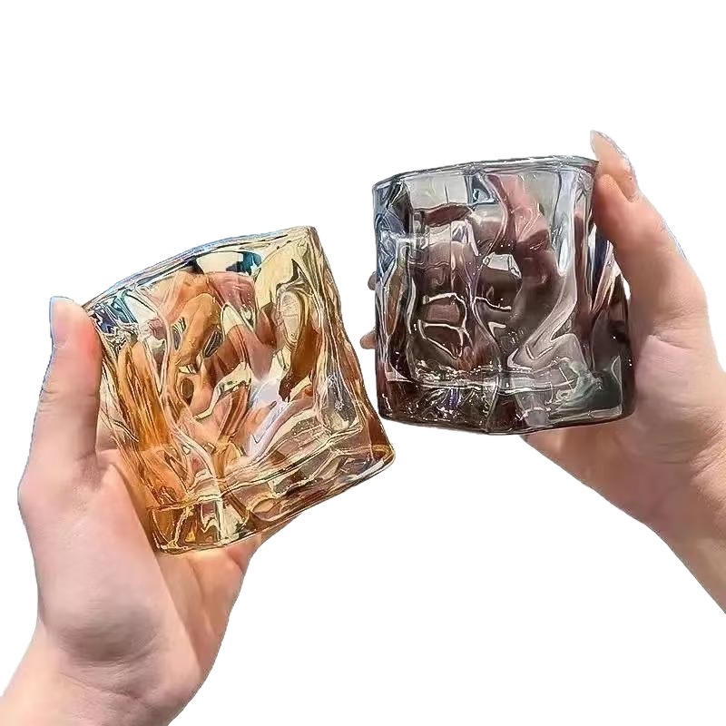 Ins-style Niu Niu cup cold drink juice irregular special wine glass Amber cup summer high appearance level souvenir cup Specification image