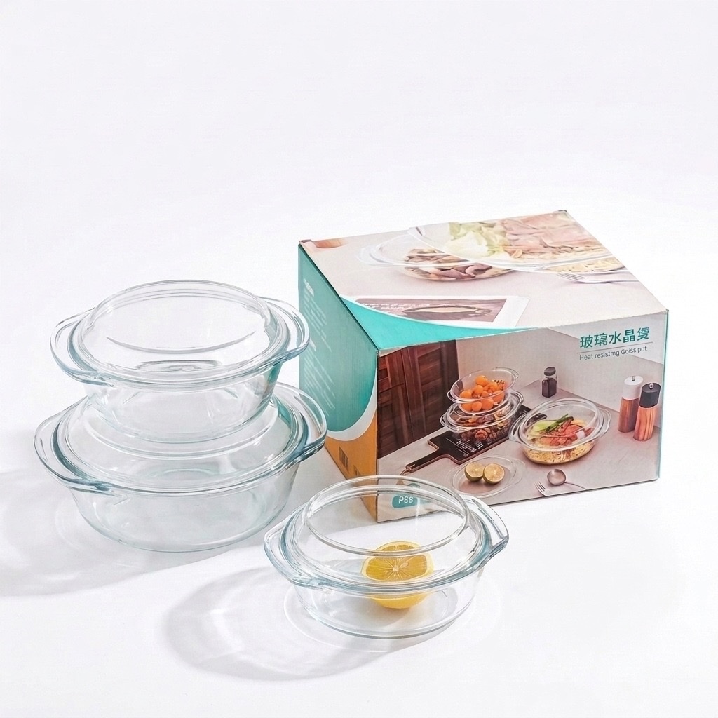 Microwave heat-resistant glass bowl, special utensils for heating rice, crystal pot, covered tableware, baking bowl, household instant noodle soup pot detail image 2