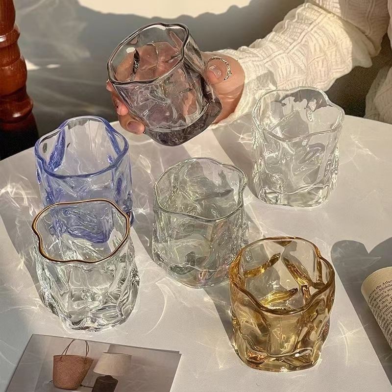 Ins-style Niu Niu cup cold drink juice irregular special wine glass Amber cup summer high appearance level souvenir cup