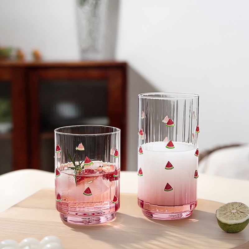 High-appearance-level glass cups, household juice cups, milk cups, Ins-style juice glass water cups Application Scenario