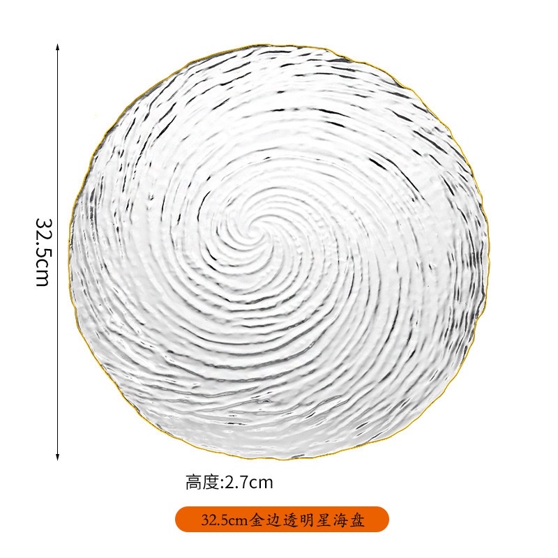 创意玻璃碗盘家用汤碗甜品沙拉碗高级感浅盘点心盘水果盘网红餐具详情图5
