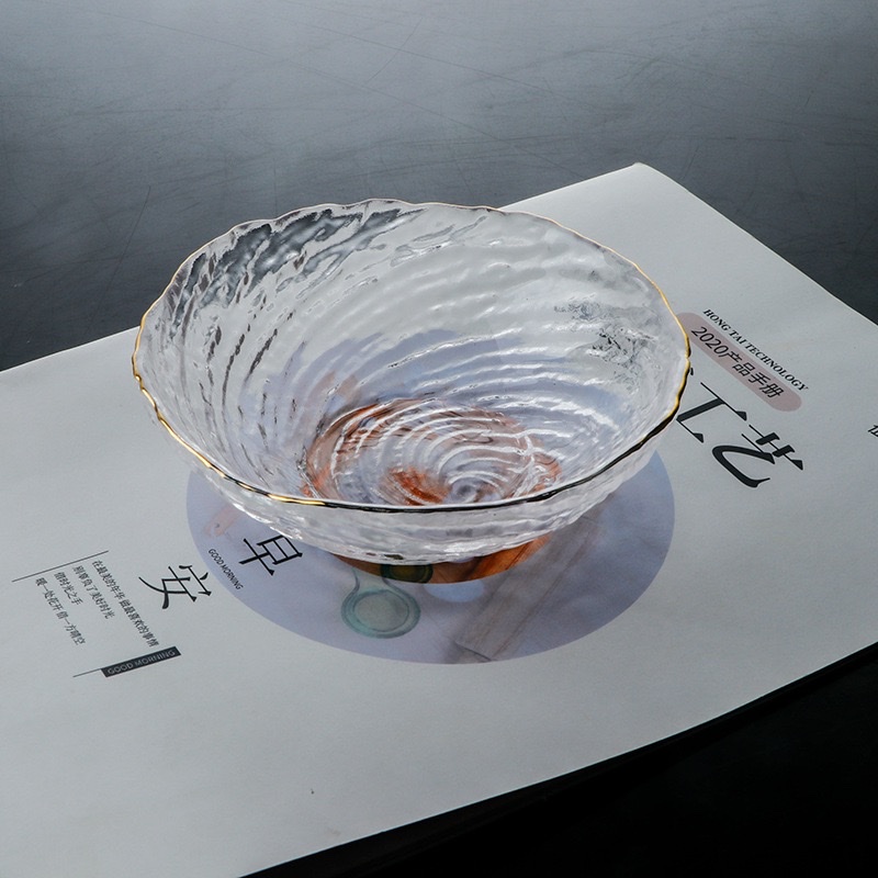 创意玻璃碗盘家用汤碗甜品沙拉碗高级感浅盘点心盘水果盘网红餐具细节图