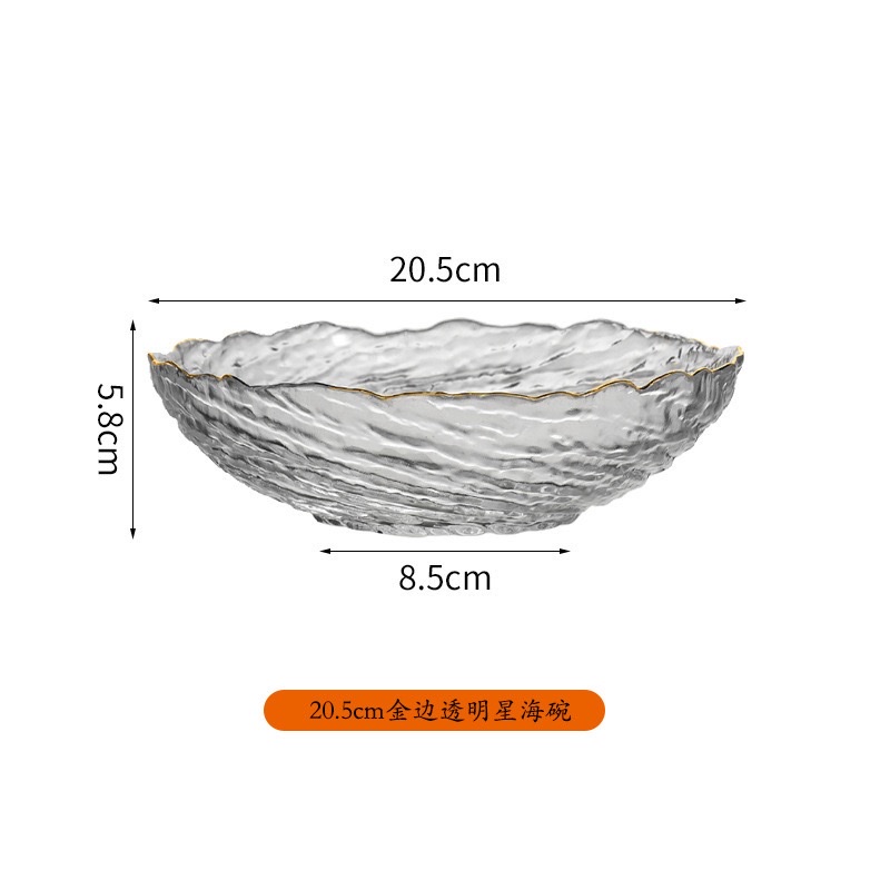 创意玻璃碗盘家用汤碗甜品沙拉碗高级感浅盘点心盘水果盘网红餐具详情图2