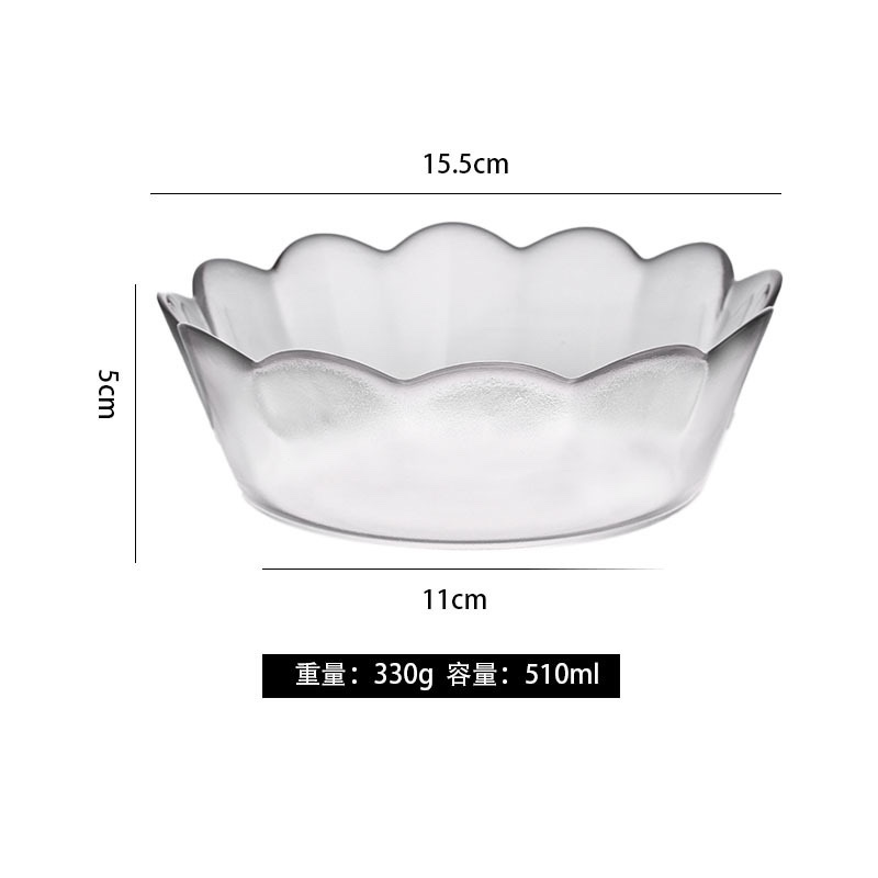 Light luxury glass fruit plate, household fruit salad bowl, living room coffee table, snack display plate, high appearance level, dessert yogurt bowl Specification image
