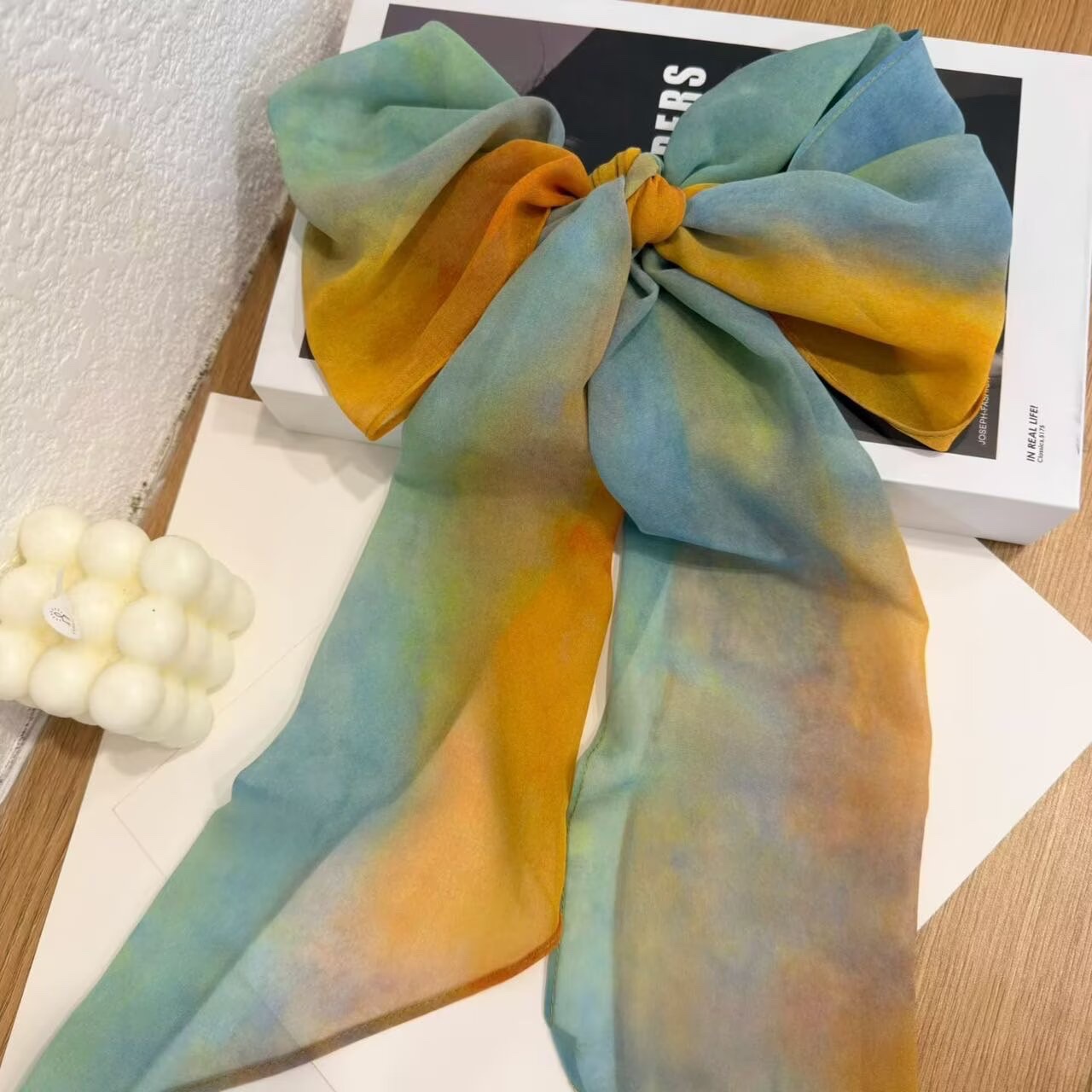 The popular new silk scarf with a ribbon size of 20*160cm details Picture