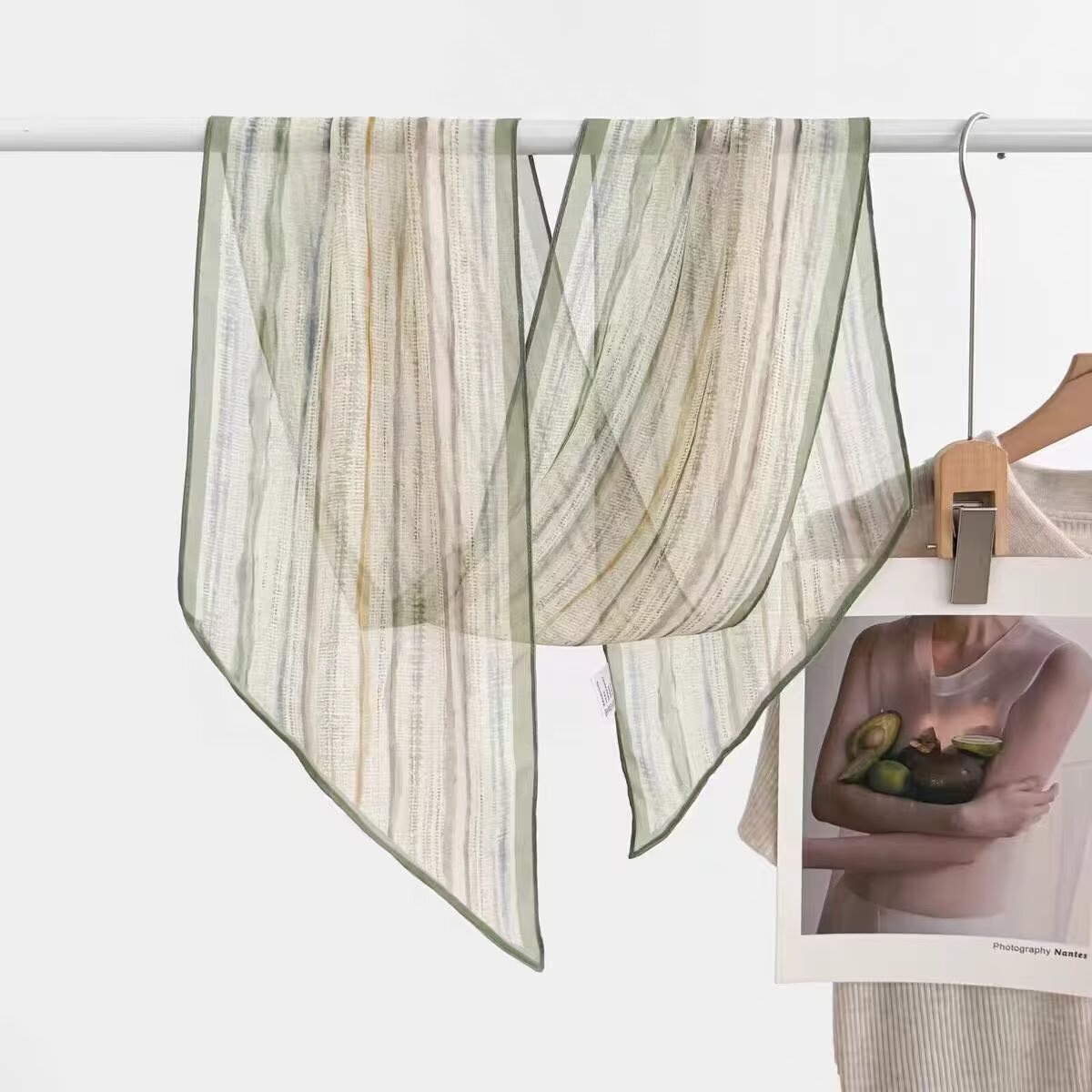 The popular new silk scarf with a ribbon size of 20*160cm detail image 5