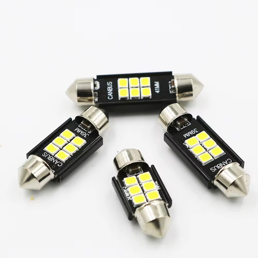 Automotive LED roof light, double-pointed light, 30306 SMD, high-brightness can bus reading light, license plate light, 31MM Specification image