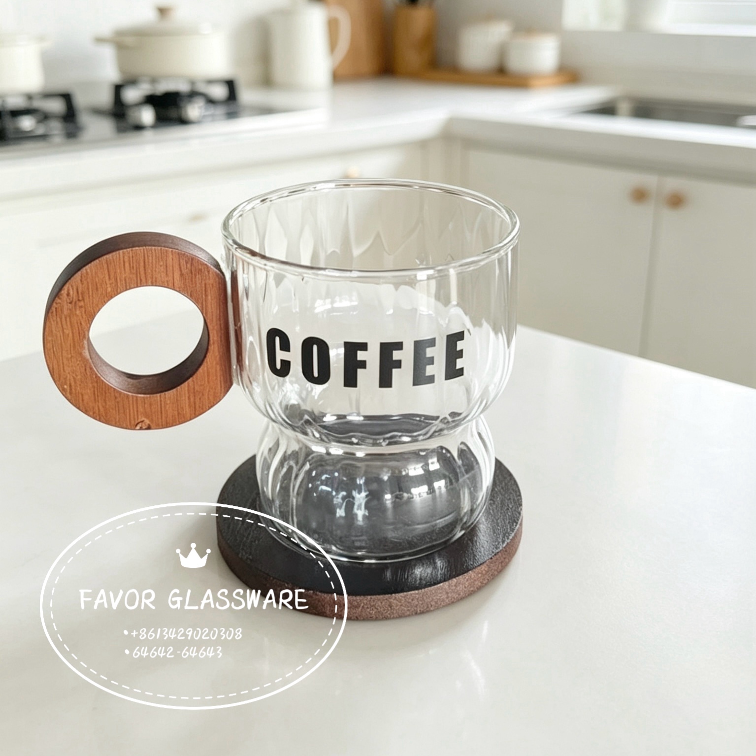Simple, thickened single-layer juice drink cup with handle, high borosilicate glass transparent household milk cup, coffee cup detail image 4