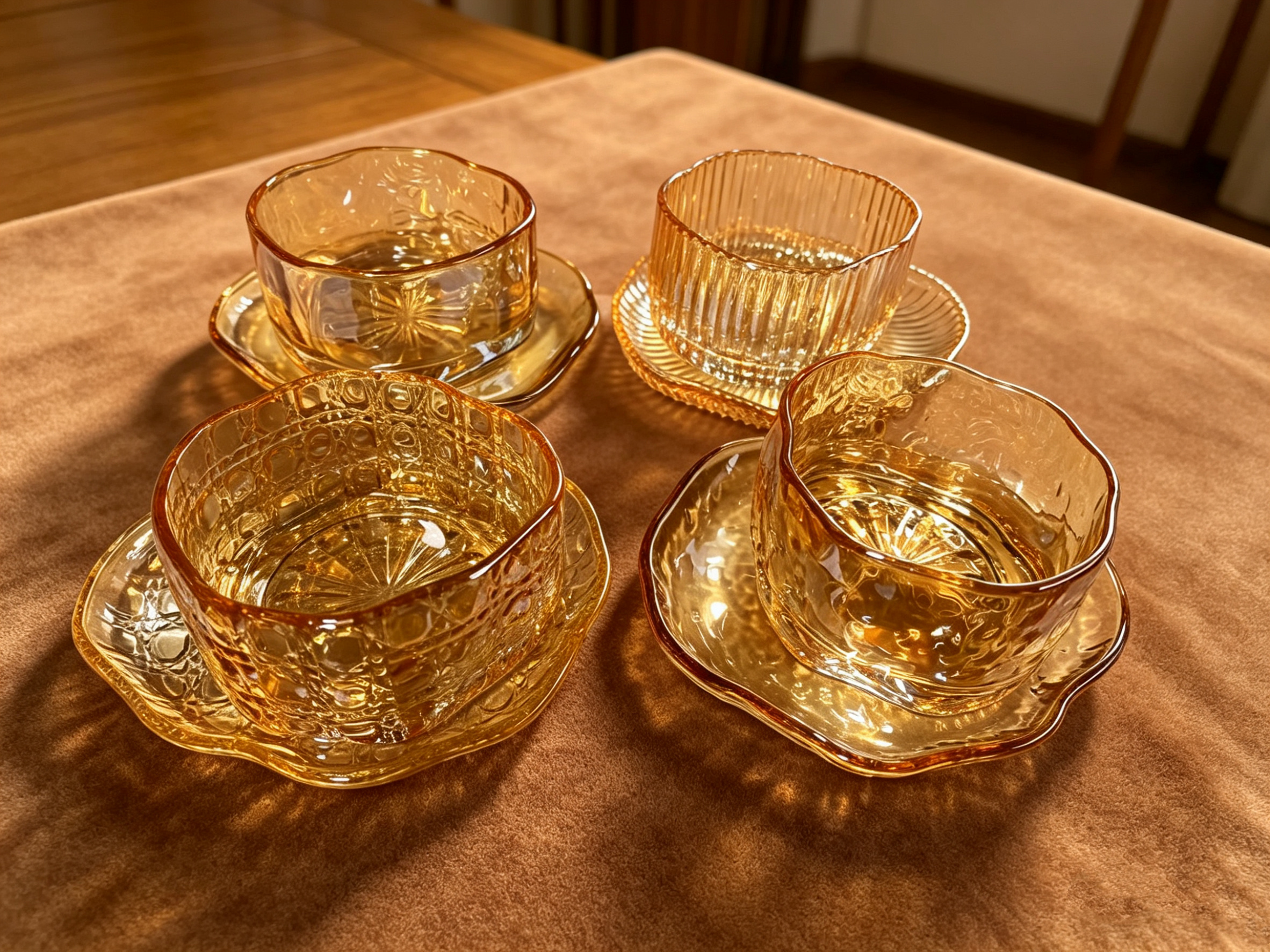 Ins-style irregular cloud plate, glass and plate set, fruit and pastry plate, light luxury and high-end dessert bowl, amber exit detail image 2