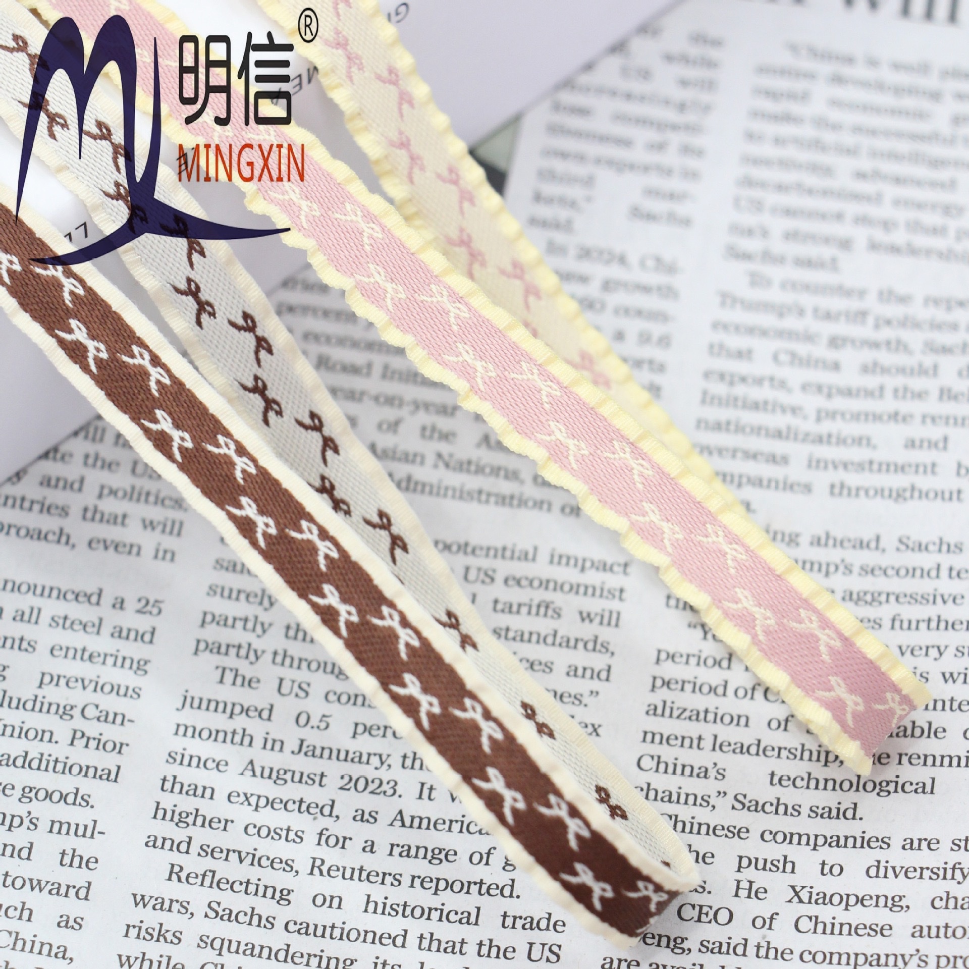 The skirt hem is in two colors, with a small bow at the black fungus edge, a woven ribbon, a colorful ribbon, handcrafted hair accessories, headwear materials, and diy hair clips detail image 3