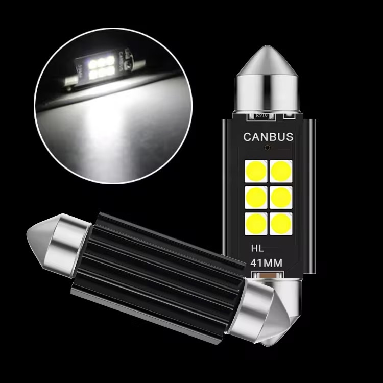 汽车LED车顶灯双尖灯3030 6SMD高亮can bus解阅读灯 牌照灯 31MM detail image 8