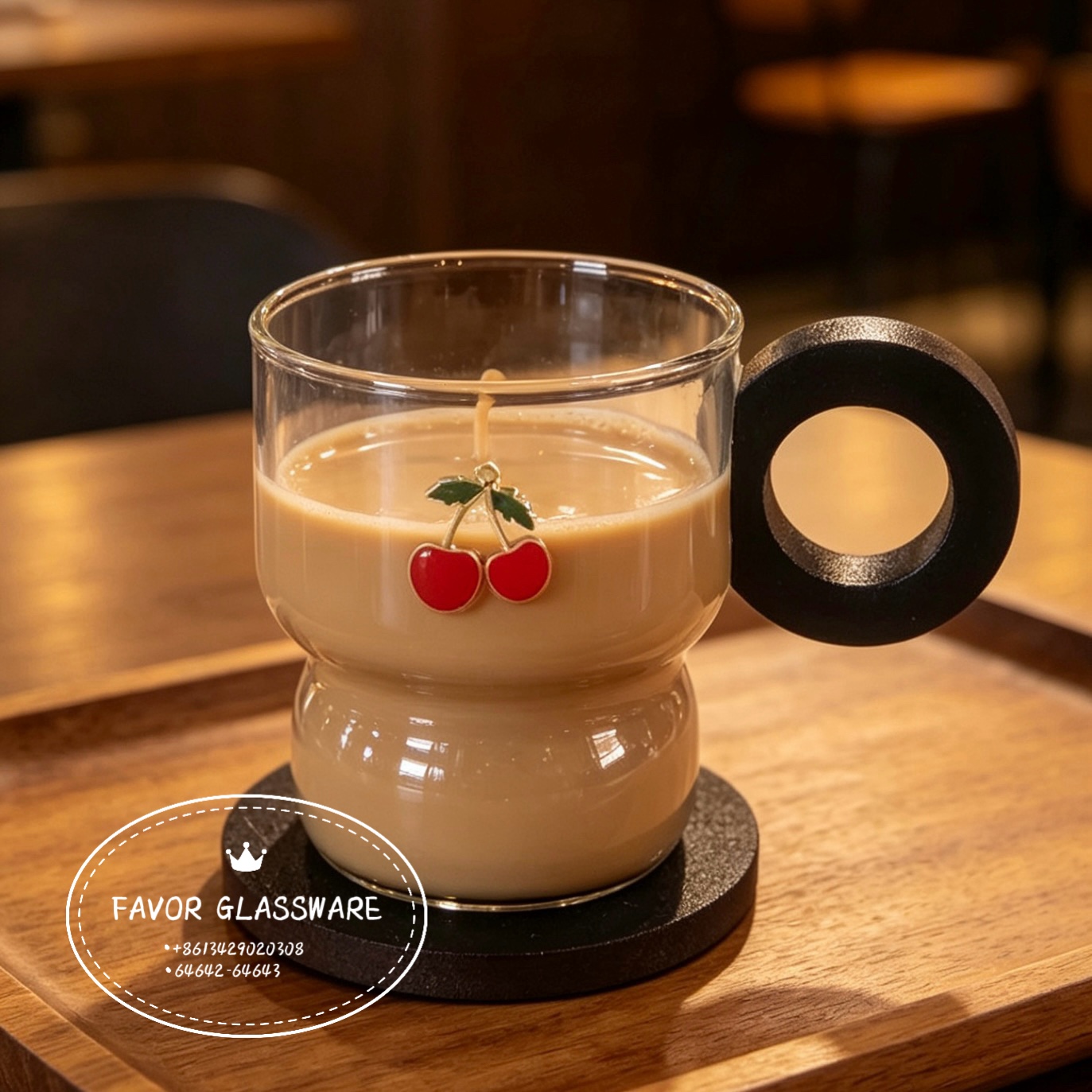 Simple, thickened single-layer juice drink cup with handle, high borosilicate glass transparent household milk cup, coffee cup detail image 11
