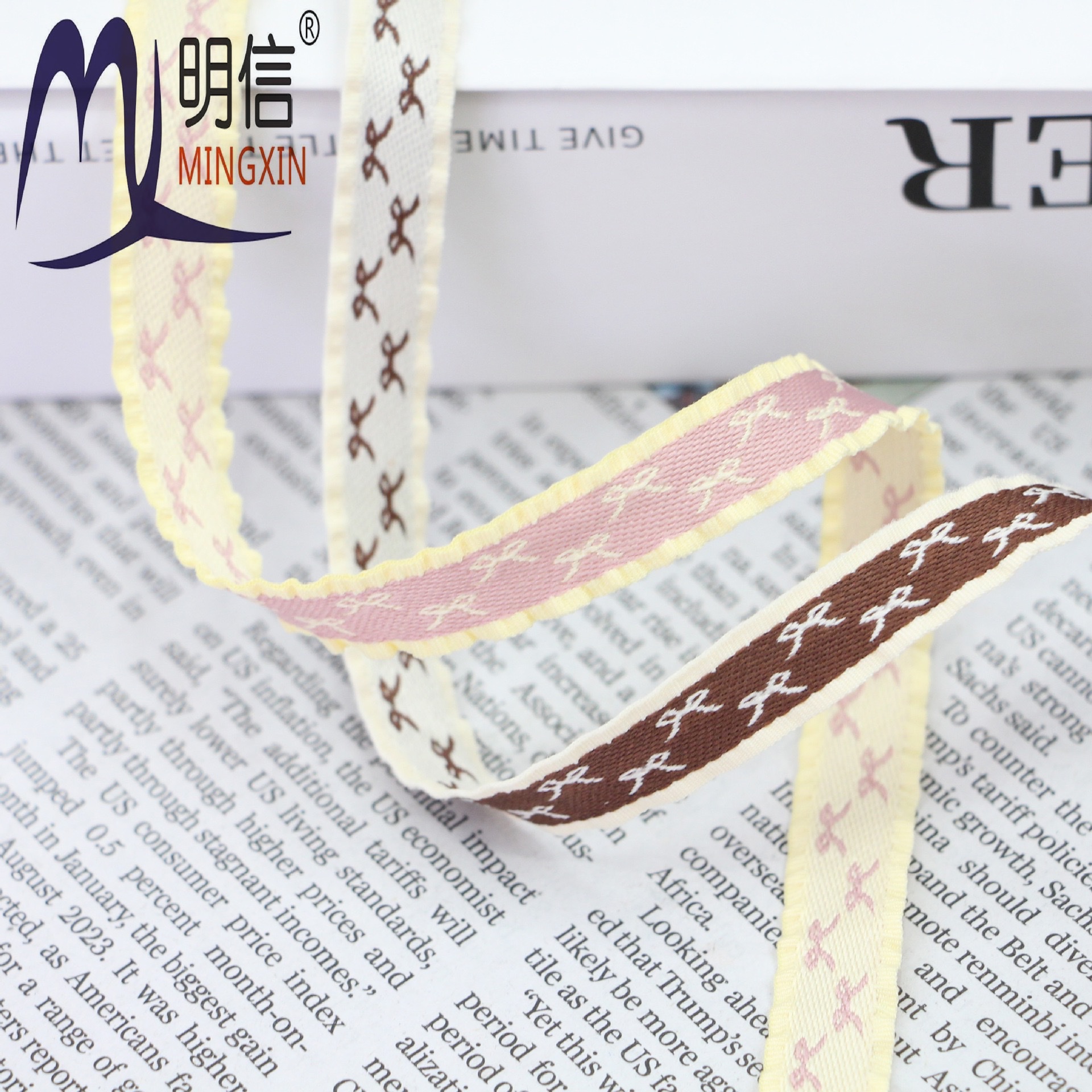 The skirt hem is in two colors, with a small bow at the black fungus edge, a woven ribbon, a colorful ribbon, handcrafted hair accessories, headwear materials, and diy hair clips detail image 4