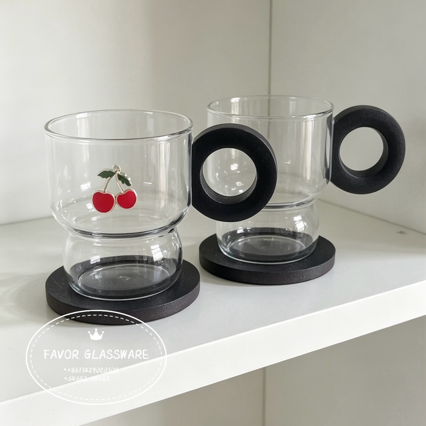 Simple, thickened single-layer juice drink cup with handle, high borosilicate glass transparent household milk cup, coffee cup detail image 12