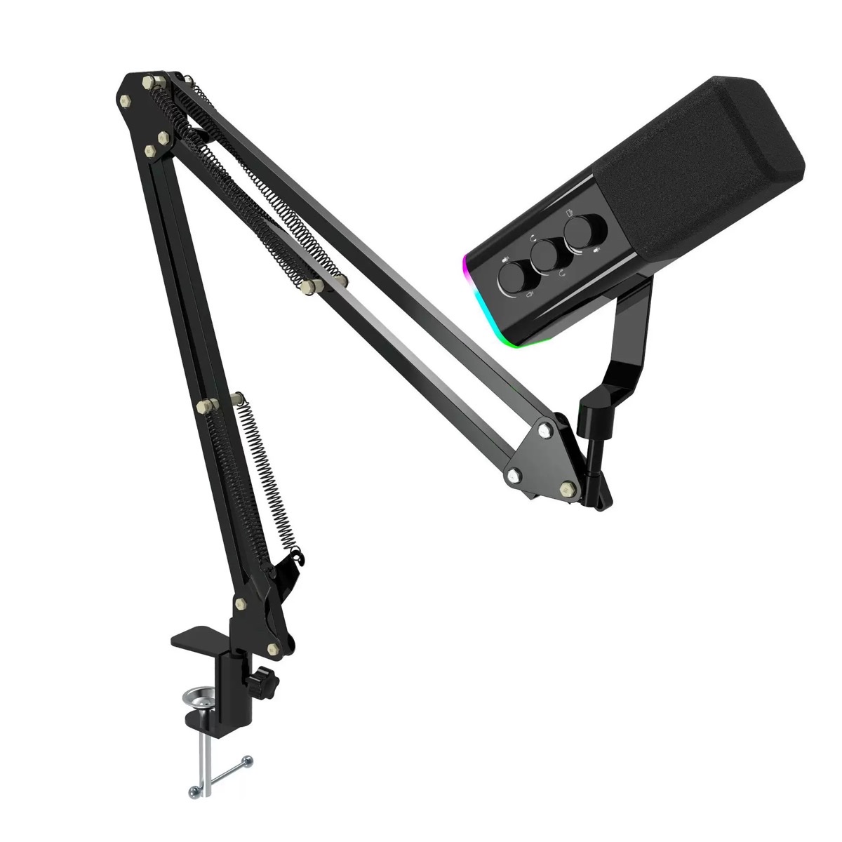 Le Xiangyu WM13 cantilever stand supercardioid pointing USB cross-border live streaming microphone RGB dynamic gaming microphone Specification image