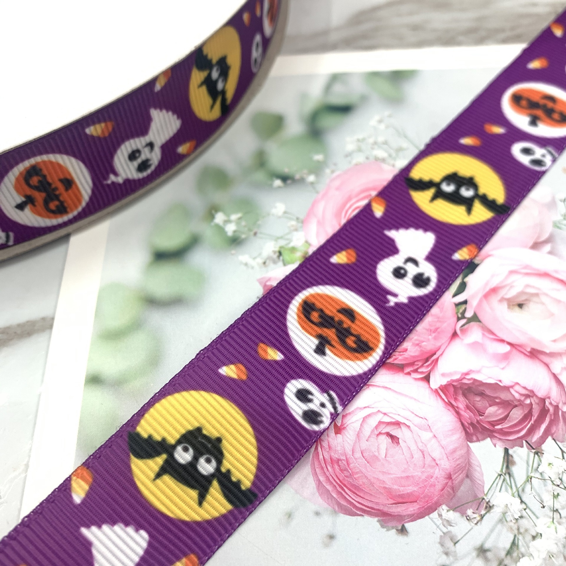 New Halloween printed webbing, DIY handmade materials, gift box packaging, ribbon clothing accessories, ribbon wholesale detail image 9