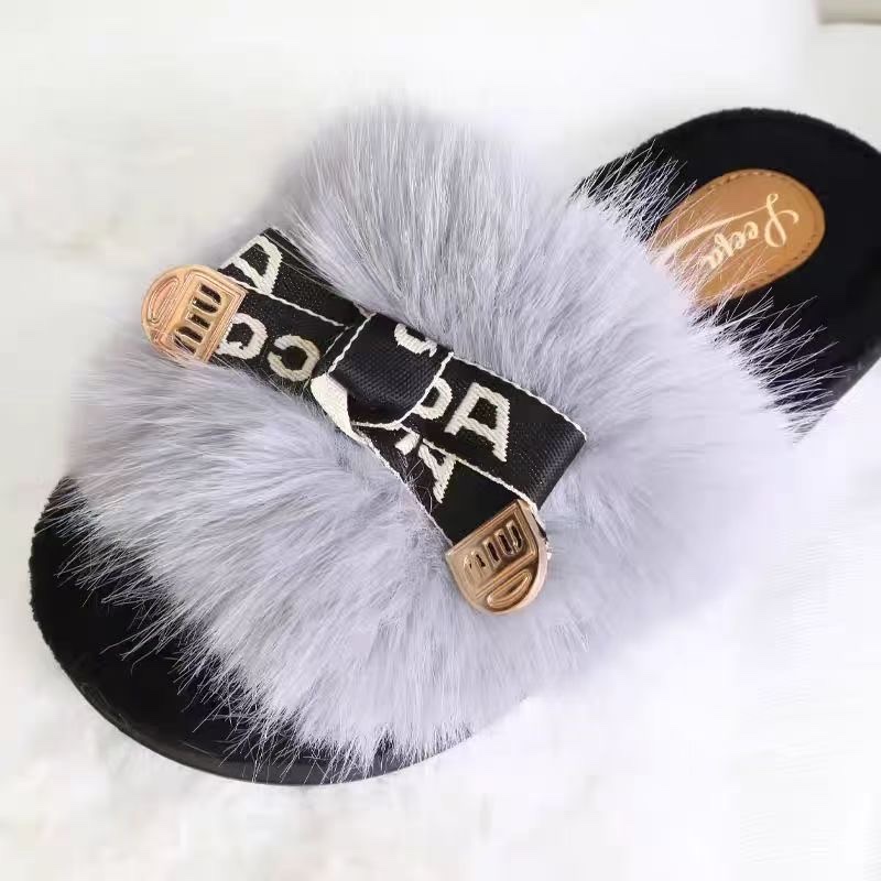 New best-selling woolen slippers, bow cotton slippers, women's winter home plush shoes, thickened and warm open indoor slippers, high-quality all-season slippers detail image 3