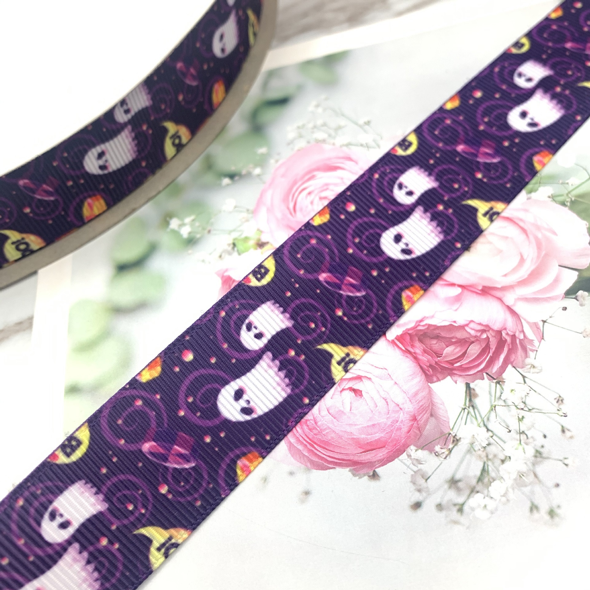 New Halloween printed webbing, DIY handmade materials, gift box packaging, ribbon clothing accessories, ribbon wholesale detail image 12