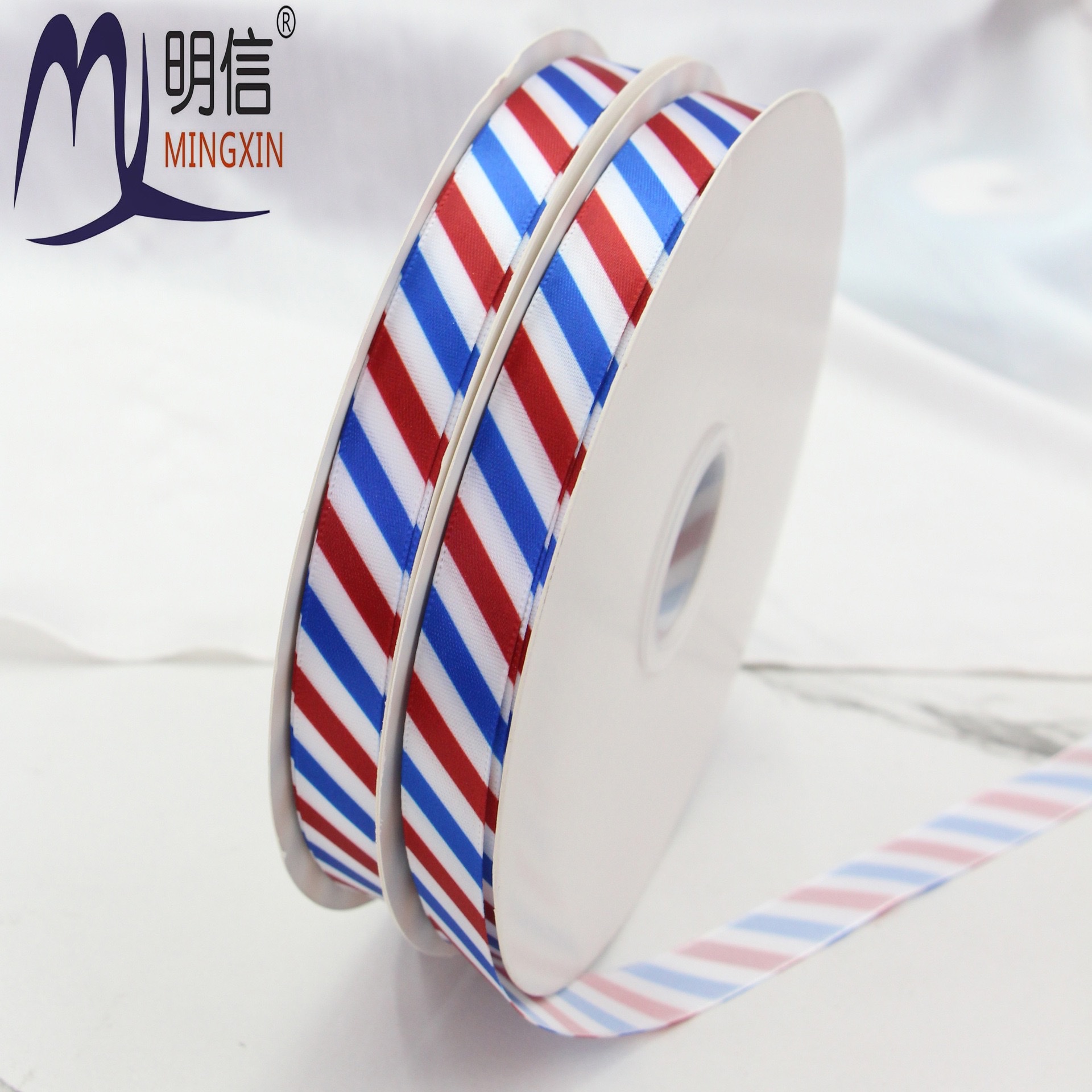 Cross-border festival diagonal striped threaded bow webbing ribbon gift box packaging decoration auxiliary materials Specification image